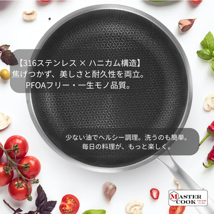 プロ仕様 316ハニカムフライパン｜家族の健康を守るテクノロジー